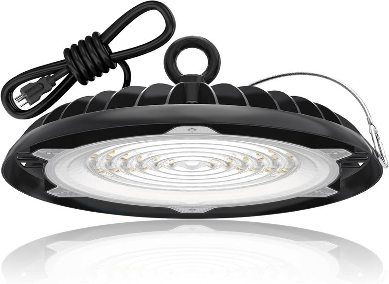 Hyperlite UFO LED High Bay Light 200w LED High Bay Light 26000lm LED Shop Light with 5000k with US Plug High Bay Lights for Commercial Bay Lighting 16-20ft Workshop Warehouse Factory Gym Barn ETL - Image 1